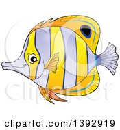 Clipart Of A Copperband Butterflyfish Royalty Free Vector Illustration