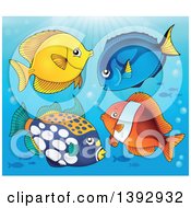 Clipart Of A Group Of Marine Fish Royalty Free Vector Illustration by visekart