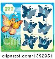 Clipart Of A Butterfly Game Royalty Free Vector Illustration by visekart