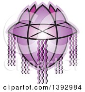 Clipart Of A Purple Vesak Lantern Royalty Free Vector Illustration