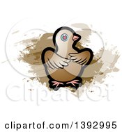Poster, Art Print Of Dove Over Brown Paint Strokes