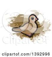 Clipart Of A Dove Over Brown Paint Strokes Royalty Free Vector Illustration by Lal Perera