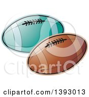 Clipart Of Rugby Footballs Royalty Free Vector Illustration
