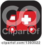 Rounded Corner Square Ambulance Website Icon Button