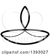 Clipart Of A Black And White Lit Oil Lamp Royalty Free Vector Illustration by Lal Perera