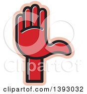 Clipart Of A Red Hand Royalty Free Vector Illustration