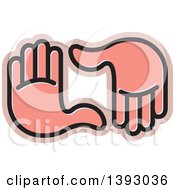 Clipart Of A Pair Of Pink Hands Framing Royalty Free Vector Illustration