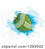 Poster, Art Print Of Betel Leaf Over Blue Paint Strokes