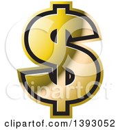 Clipart Of A Gold Dollar Currency Symbol Royalty Free Vector Illustration by Lal Perera