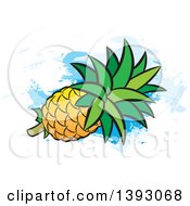 Poster, Art Print Of Pineapple Oer Paint Strokes