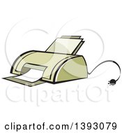 Clipart Of A Desktop Printer Royalty Free Vector Illustration