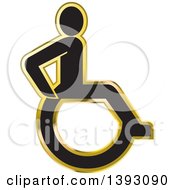 Poster, Art Print Of Gold And Silver Wheelchair Icon