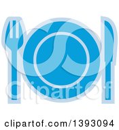 Poster, Art Print Of Blue Table Setting Icon