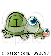 Poster, Art Print Of Parent And Baby Turtles