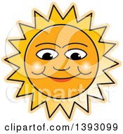 Clipart Of A Happy Sun Smiling Royalty Free Vector Illustration