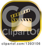 Poster, Art Print Of Black And Gold Clapperboard Icon