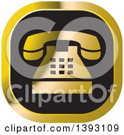 Poster, Art Print Of Black And Gold Telephone Icon