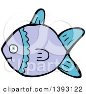 Poster, Art Print Of Cartoon Purple Fish