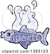 Clipart Of A Cartoon Purple Fish Royalty Free Vector Illustration