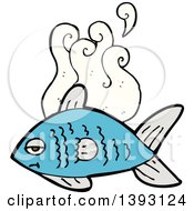 Poster, Art Print Of Cartoon Stinky Blue Fish