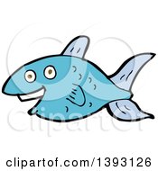 Poster, Art Print Of Cartoon Blue Fish