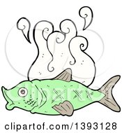 Poster, Art Print Of Cartoon Green Fish