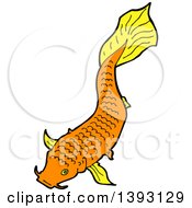Clipart Of An Orange Koi Carp Fish Royalty Free Vector Illustration