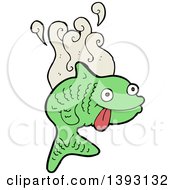 Poster, Art Print Of Cartoon Green Fish