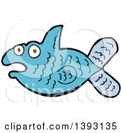 Poster, Art Print Of Cartoon Blue Fish