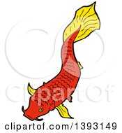 Clipart Of A Red Koi Carp Fish Royalty Free Vector Illustration