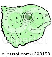 Clipart Of A Cartoon Fish Head Royalty Free Vector Illustration