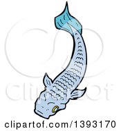 Poster, Art Print Of Blue Koi Carp Fish