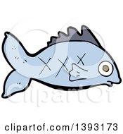 Clipart Of A Cartoon Blue Fish Royalty Free Vector Illustration