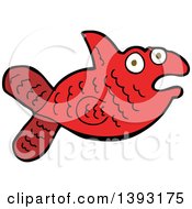 Poster, Art Print Of Cartoon Red Fish