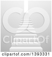 Clipart Of A Grayscale 3d Stairway And Door Royalty Free Vector Illustration