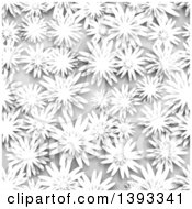 Clipart Of A Seamless Grayscale Flower Background Pattern Royalty Free Vector Illustration