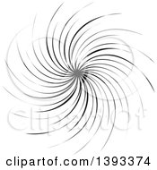 Clipart Of A Black Retro Spiral Burst Royalty Free Vector Illustration