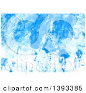 Clipart Of A Blue Gouache Paint Background Royalty Free Vector Illustration
