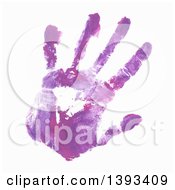 Poster, Art Print Of Purple Paint Hand Print