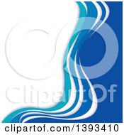 Clipart Of A Blue Wave Background Royalty Free Vector Illustration
