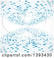 Poster, Art Print Of Background Of Blue Halftone On White