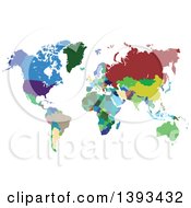 Poster, Art Print Of Colorful World Atlas Map