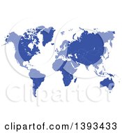 Clipart Of A Blue World Atlas Map Royalty Free Vector Illustration