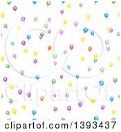 Poster, Art Print Of Seamless Background Pattern Of Colorful Party Balloons On White