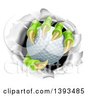 Poster, Art Print Of Monster Claws Holding A Golf Ball And Ripping Through A Wall