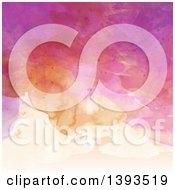 Poster, Art Print Of Pink And Orange Watercolor Paint Background