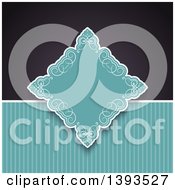 Clipart Of A Diamond Frame Over Stripes And Black Royalty Free Vector Illustration