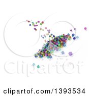 Poster, Art Print Of Background Of 3d Colorful Falling Blocks On White