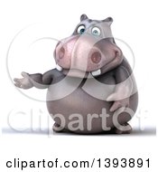 Clipart Of A 3d Henry Hippo Character On A White Background Royalty Free Illustration by Julos