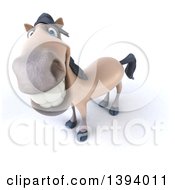 Clipart Of A 3d Beige Horse On A White Background Royalty Free Illustration by Julos